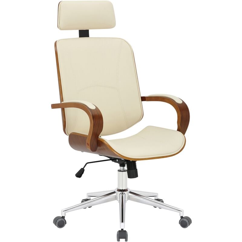 foto del prodotto clp sedia da ufficio dayton noce crema