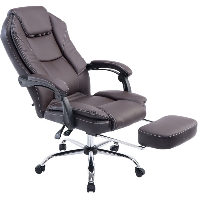 foto del prodotto clp - sedia da ufficio in ecopelle castle marrone