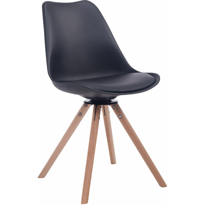 foto del prodotto clp sedia design troyes girevole similpelle rotondo nero natura