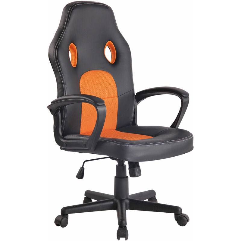 foto del prodotto clp sedia gaming elbing in similpelle nero arancione