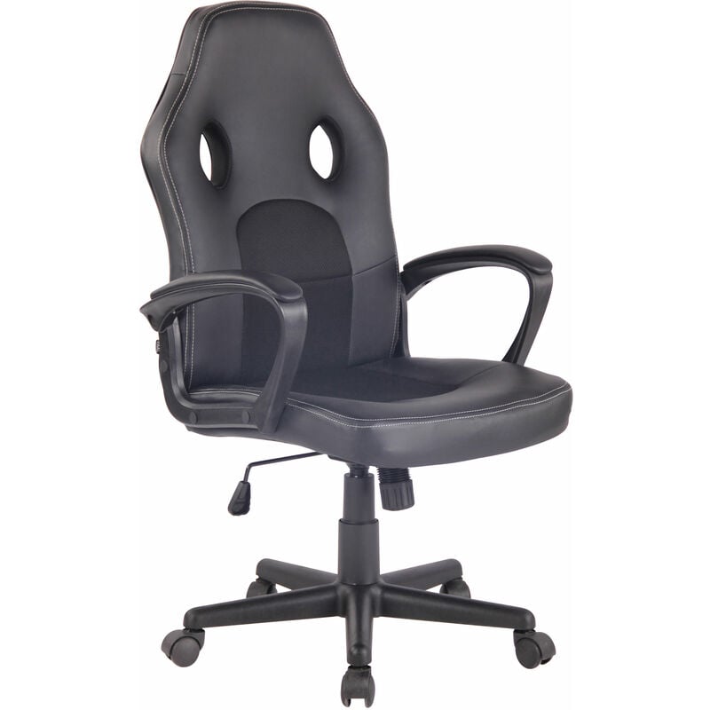 foto del prodotto clp sedia gaming elbing in similpelle nero nero