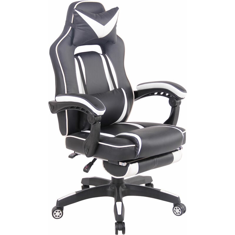 foto del prodotto clp sedia gaming heat in similpelle bianco nero