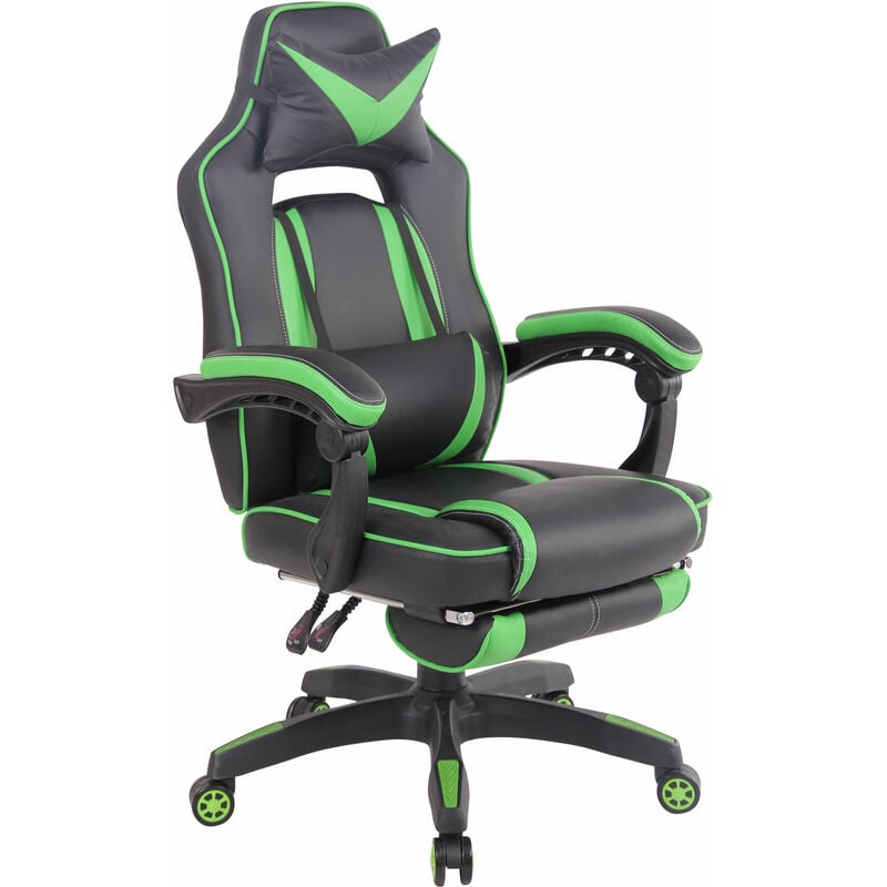 foto del prodotto clp sedia gaming heat in similpelle nero verde