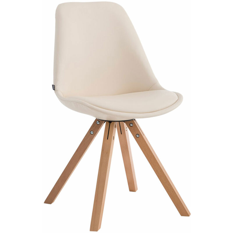 foto del prodotto clp sedia pranzo laval in similpelle gambe quadrate natura crema