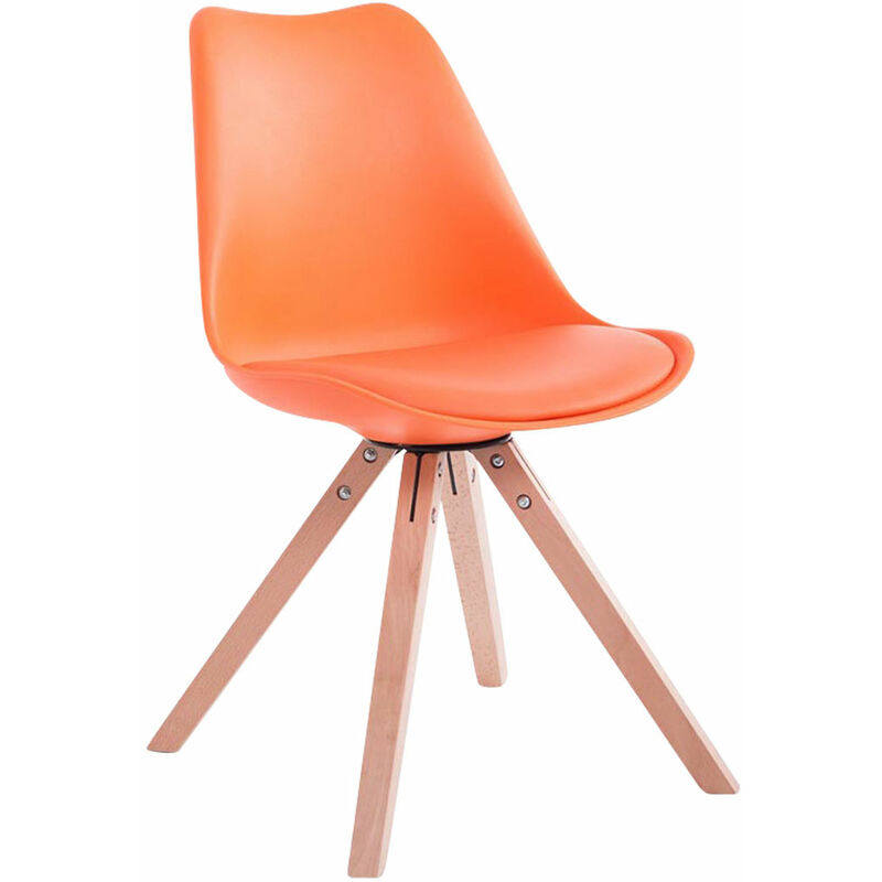 foto del prodotto clp sedia toulouse in similpelle gambe quadrate arancione natura