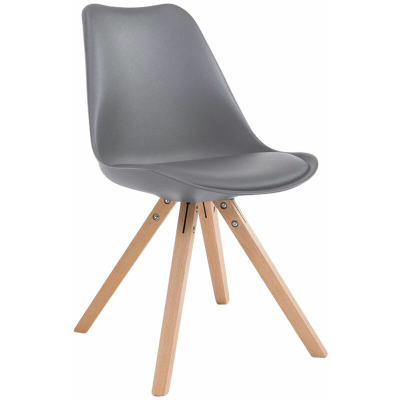 foto del prodotto clp sedia toulouse in similpelle gambe quadrate grigio natura