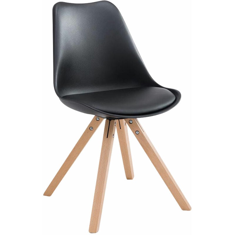 foto del prodotto clp sedia toulouse in similpelle gambe quadrate nero natura