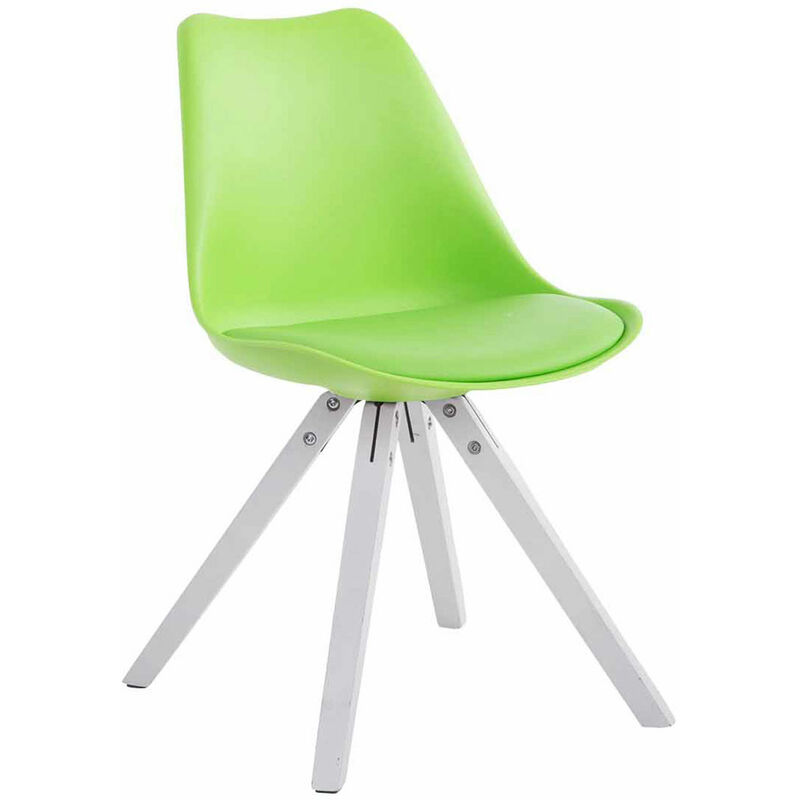 foto del prodotto clp sedia toulouse in similpelle gambe quadrate verde bianco