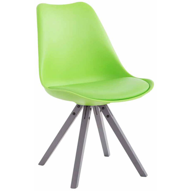 foto del prodotto clp sedia toulouse in similpelle gambe quadrate verde grigio