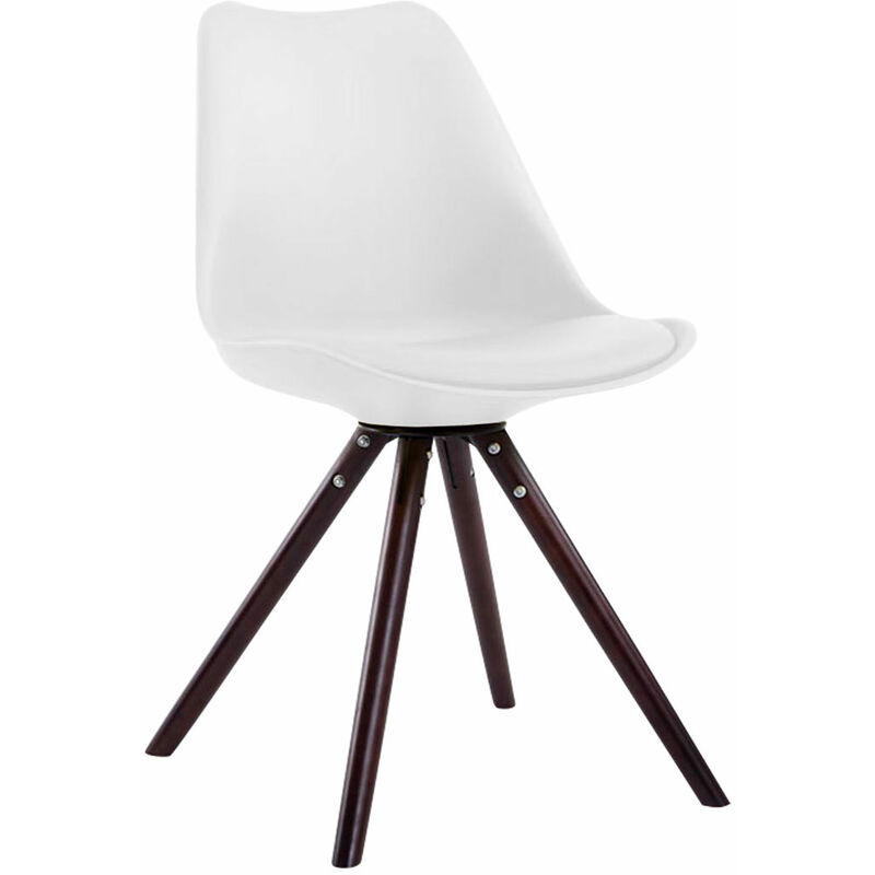 foto del prodotto clp sedia toulouse in similpelle gambe tonde bianco cappuccino