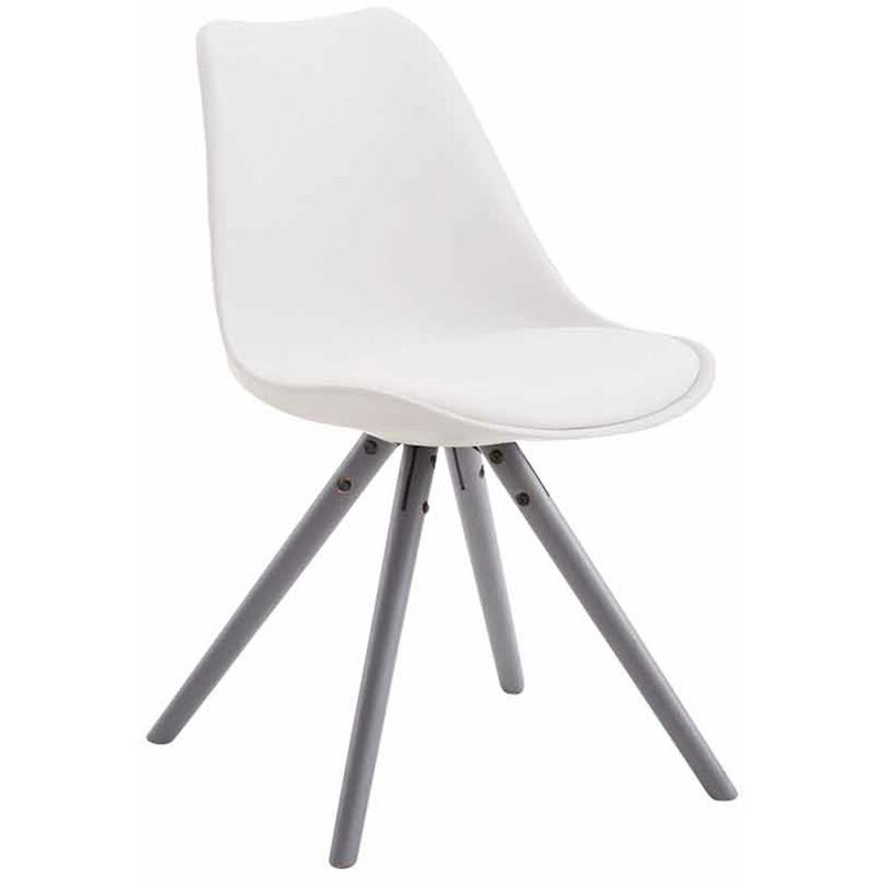 foto del prodotto clp sedia toulouse in similpelle gambe tonde bianco grigio