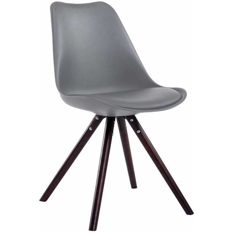 foto del prodotto clp sedia toulouse in similpelle gambe tonde grigio cappuccino