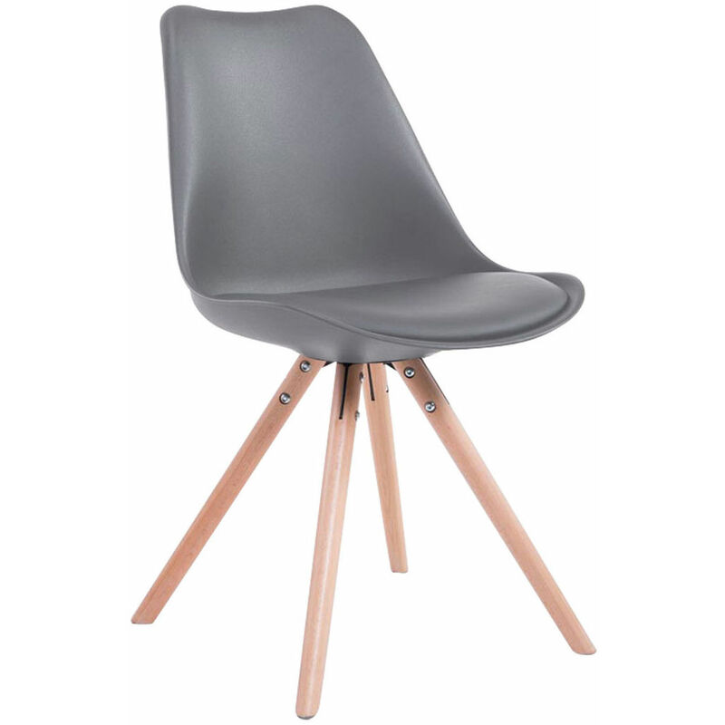 foto del prodotto clp sedia toulouse in similpelle gambe tonde grigio natura