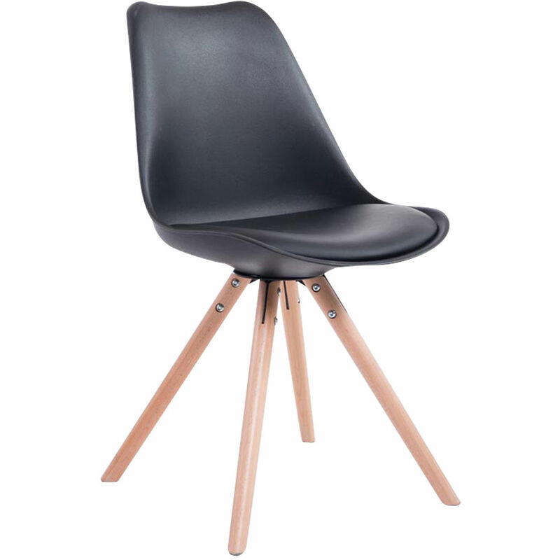 foto del prodotto clp sedia toulouse in similpelle gambe tonde nero natura