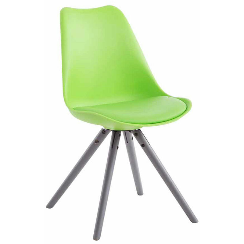 foto del prodotto clp sedia toulouse in similpelle gambe tonde verde grigio
