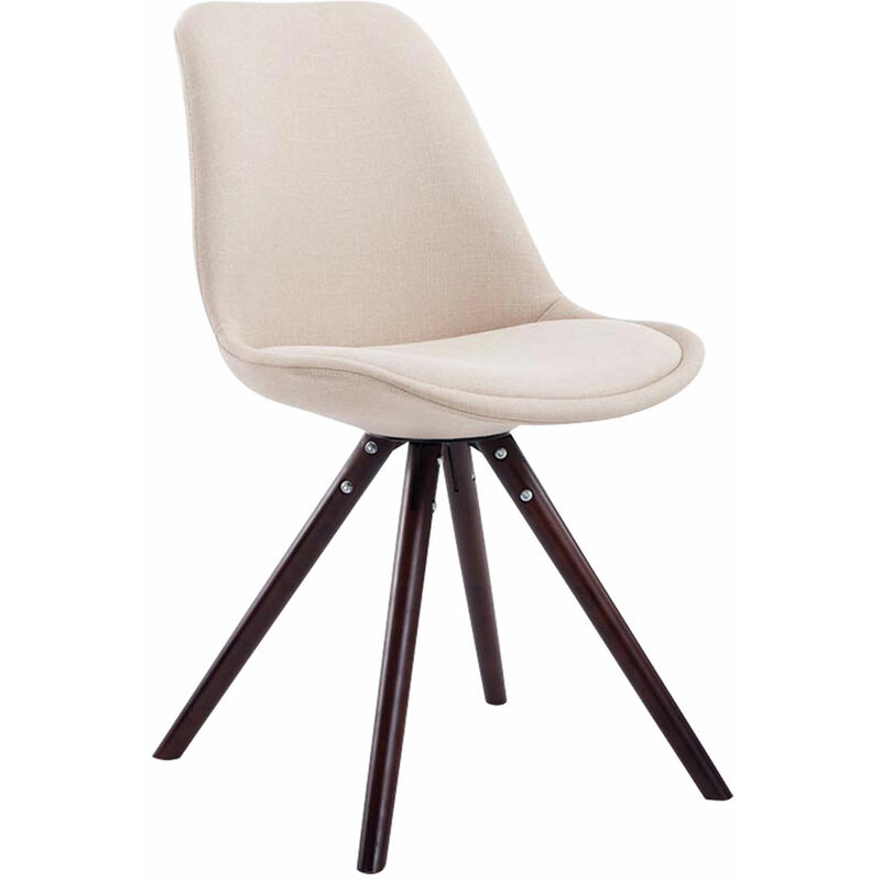 foto del prodotto clp sedia toulouse in stoffa gambe tonde crema cappuccino