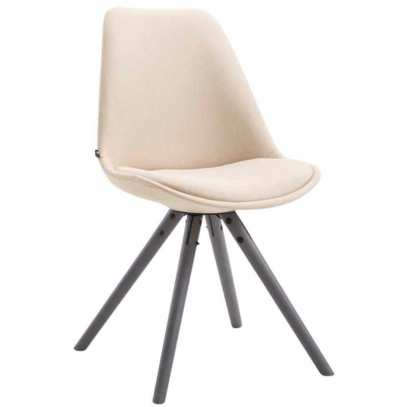 foto del prodotto clp sedia toulouse in stoffa gambe tonde crema grigio