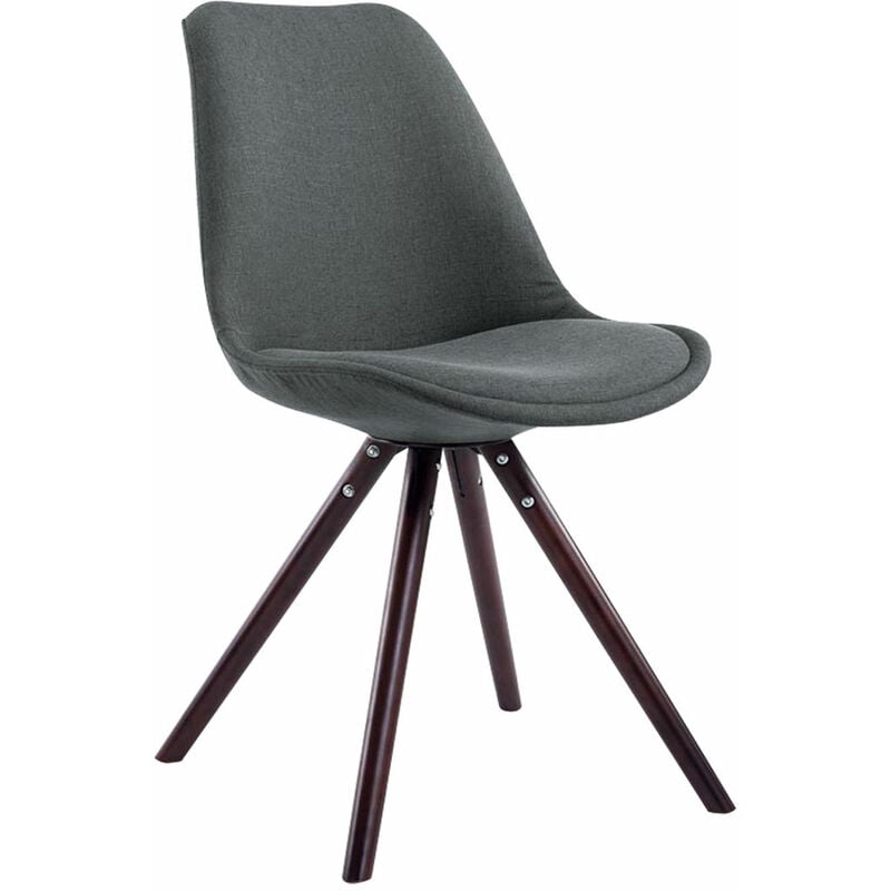 foto del prodotto clp sedia toulouse in stoffa gambe tonde grigio scuro cappuccino