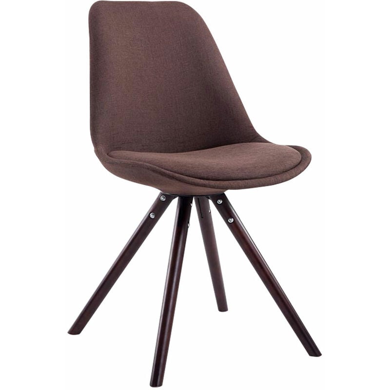 foto del prodotto clp sedia toulouse in stoffa gambe tonde marrone cappuccino