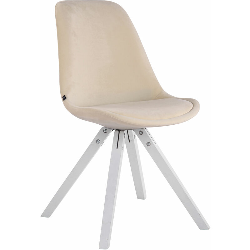 foto del prodotto clp sedia toulouse in velluto gambe quadrate crema bianco