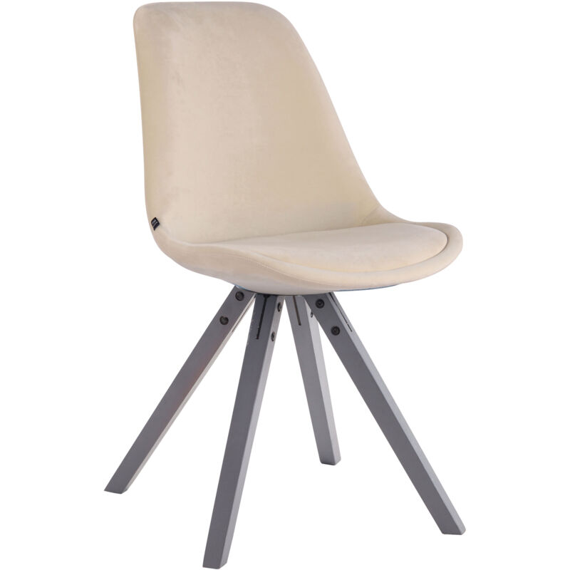 foto del prodotto clp sedia toulouse in velluto gambe quadrate crema grigio
