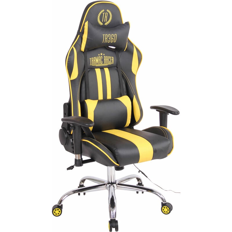 foto del prodotto clp sedia ufficio massaggiante limit xm in similpelle nero giallo