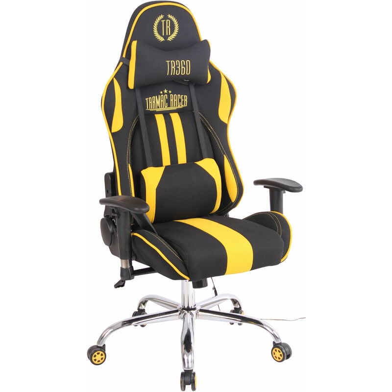 foto del prodotto clp - sedia ufficio massaggiante limit xm in tessuto nero giallo