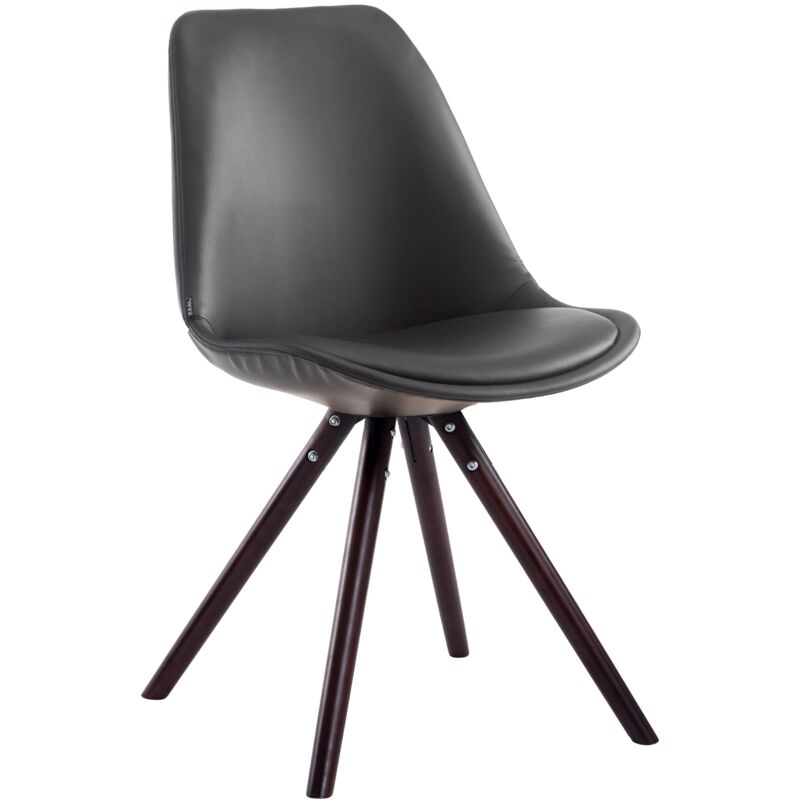 foto del prodotto clp sedia visitatore laval in similpelle gambe tonde cappuccino nero