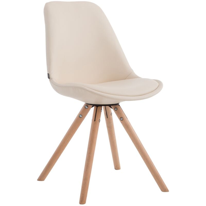 foto del prodotto clp sedia visitatore laval in similpelle gambe tonde natura crema