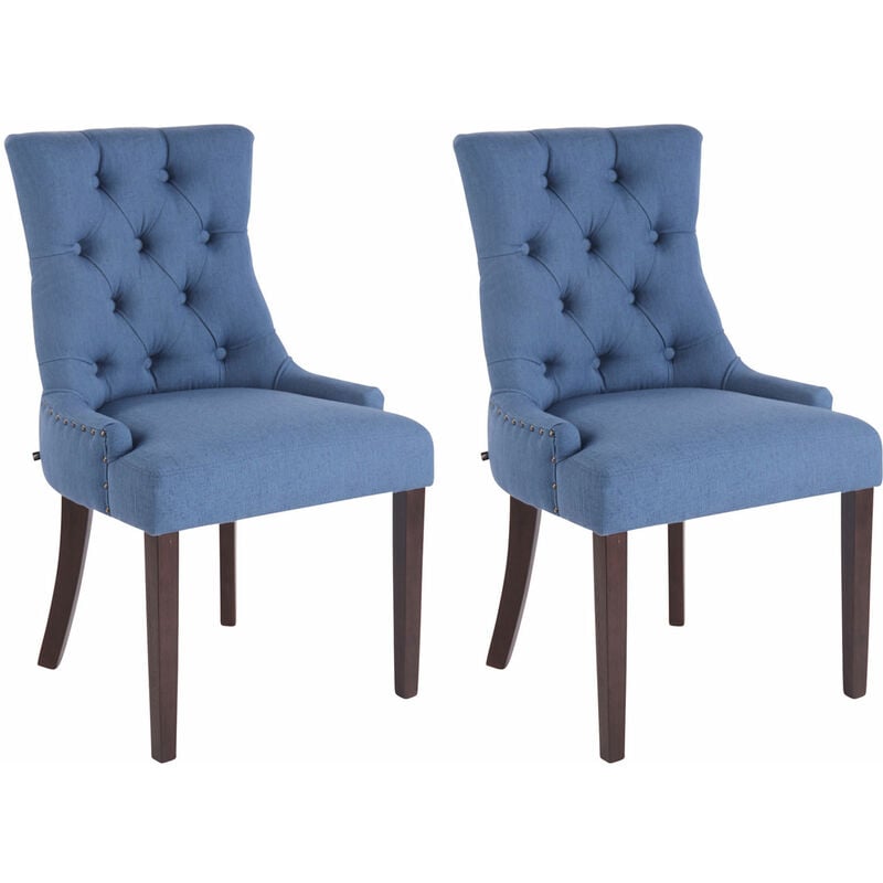 foto del prodotto clp set 2 poltrone pranzo aberdeen in tessuto antico blu