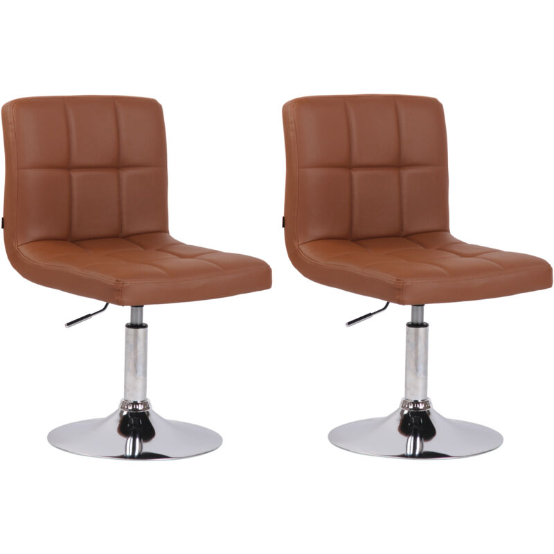 foto del prodotto clp set 2 sedie lounge palma v2 in similpelle marrone chiaro