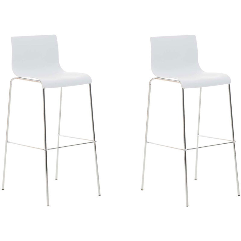 foto del prodotto clp set 2 sgabelli alti hover in polipropilene bianco cromo