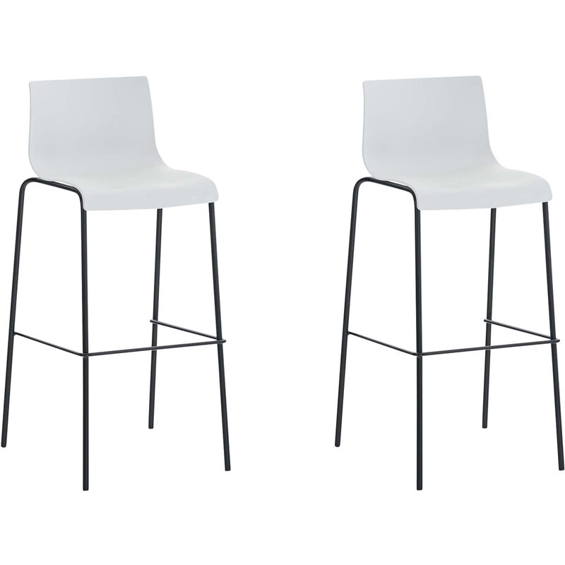 foto del prodotto clp set 2 sgabelli alti hover in polipropilene bianco nero