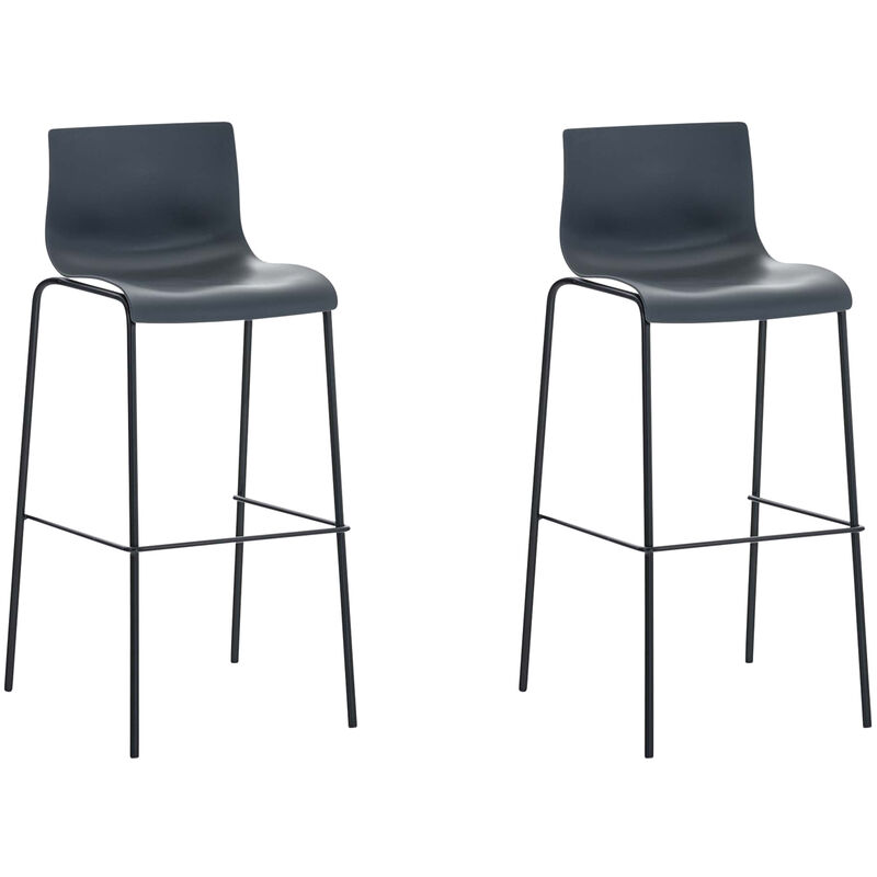 foto del prodotto clp set 2 sgabelli alti hover in polipropilene grigio nero