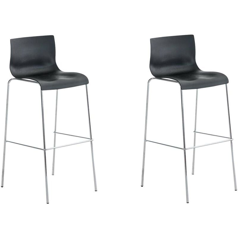 foto del prodotto clp set 2 sgabelli alti hover in polipropilene nero cromo