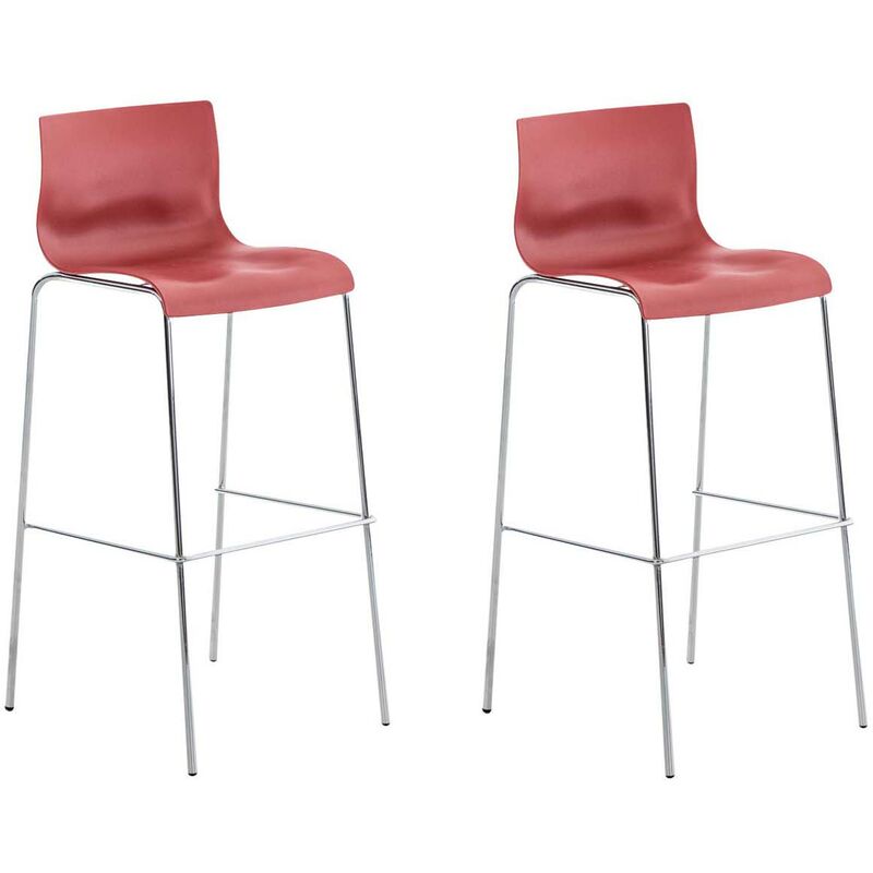 foto del prodotto clp set 2 sgabelli alti hover in polipropilene rosso cromo