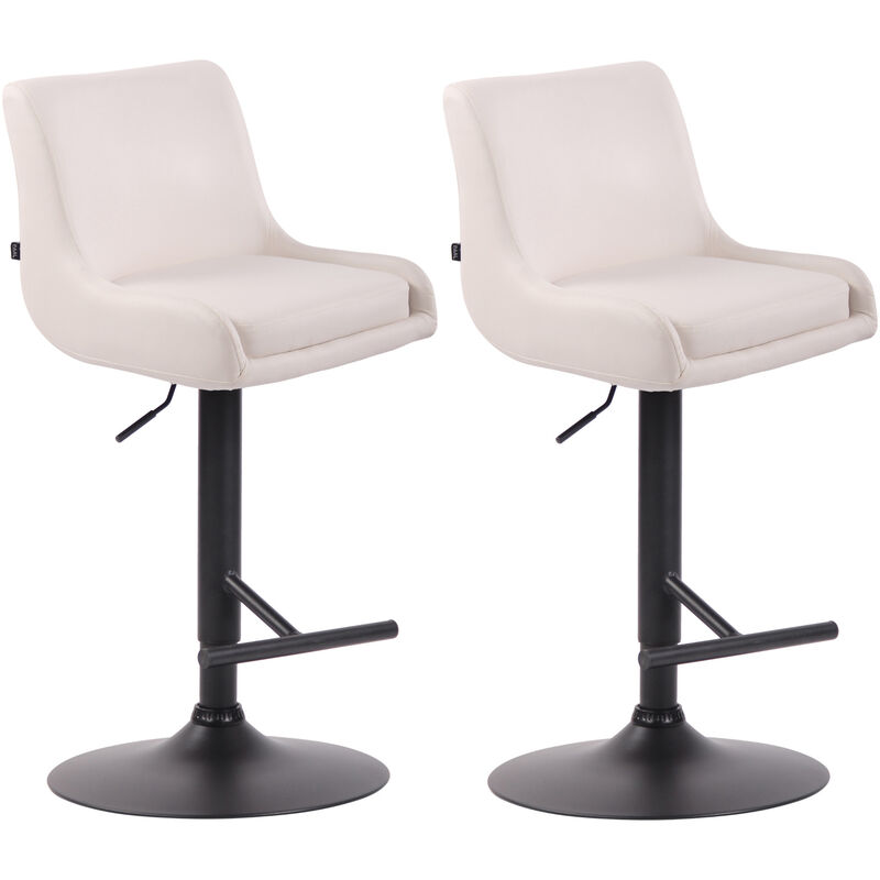 foto del prodotto clp - set 2 sgabelli bancone club in similpelle bianco nero