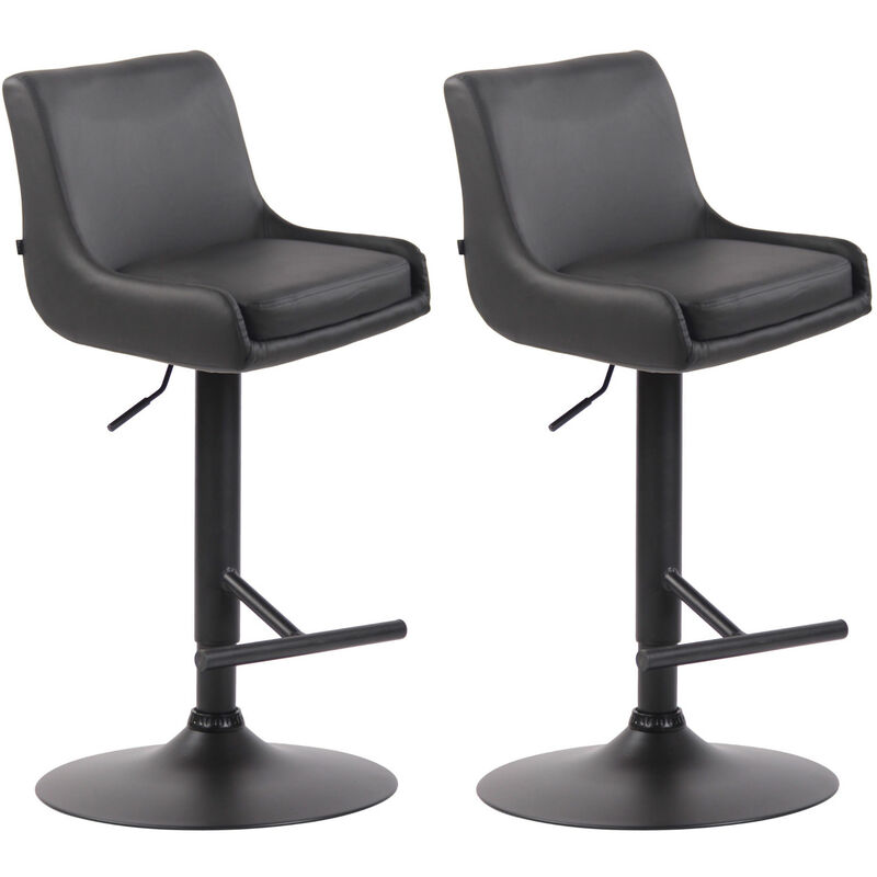 foto del prodotto clp - set 2 sgabelli bancone club in similpelle grigio nero