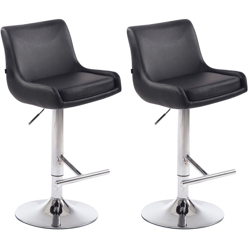 foto del prodotto clp set 2 sgabelli bancone club in similpelle nero cromo