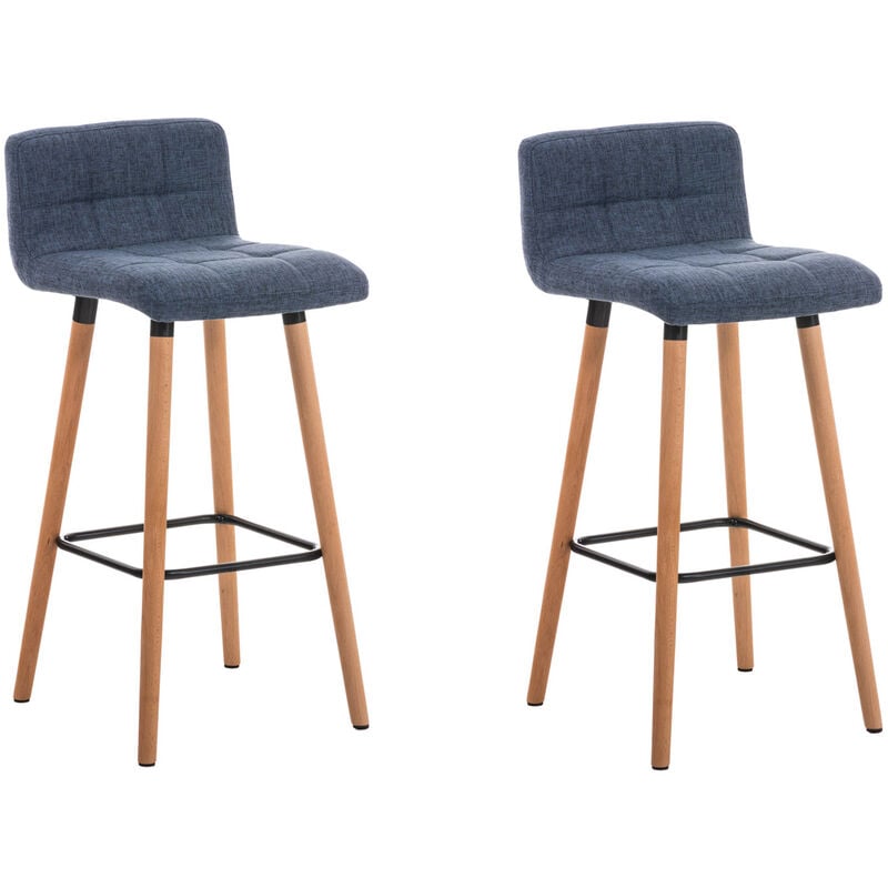 foto del prodotto clp set 2 sgabelli bar lincoln in tessuto natura blu