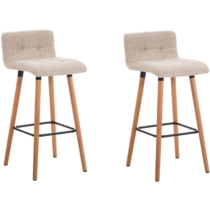 foto del prodotto clp set 2 sgabelli bar lincoln in tessuto natura crema