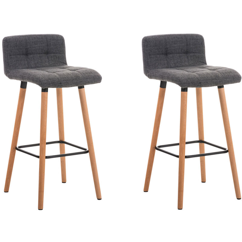 foto del prodotto clp set 2 sgabelli bar lincoln in tessuto natura grigio chiaro