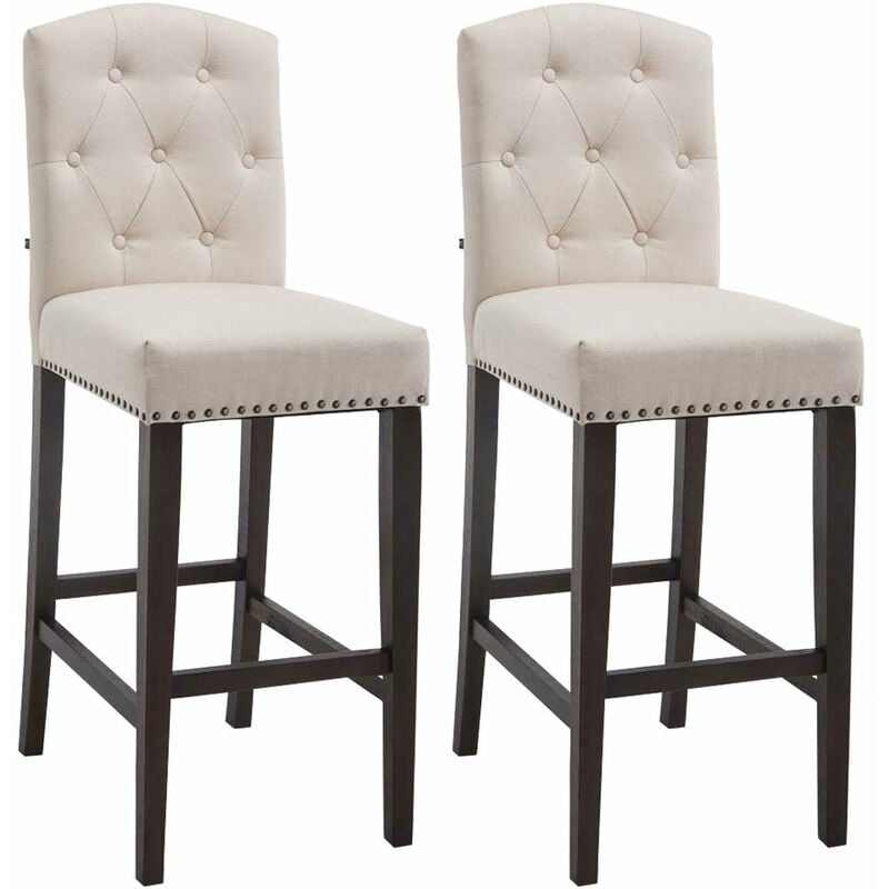 foto del prodotto clp - set 2 sgabelli bar louise in tessuto crema antico