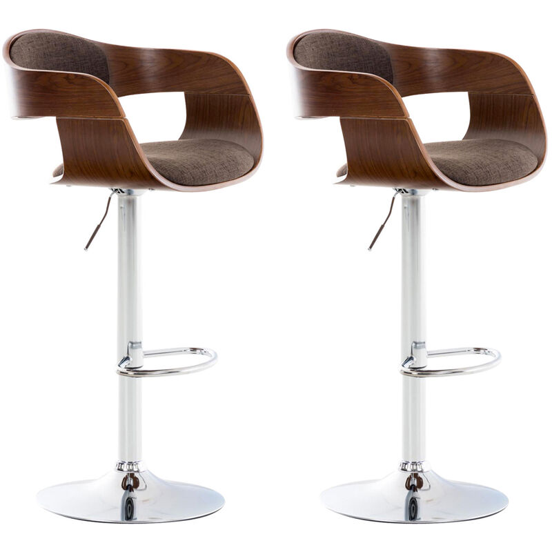 foto del prodotto clp - set 2 sgabelli cucina kingston in tessuto noce marrone