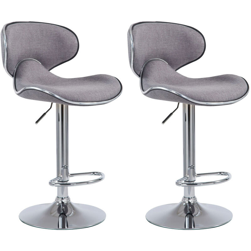 foto del prodotto clp - set 2 sgabelli cucina las vegas v2 in tessuto grigio chiaro cromo