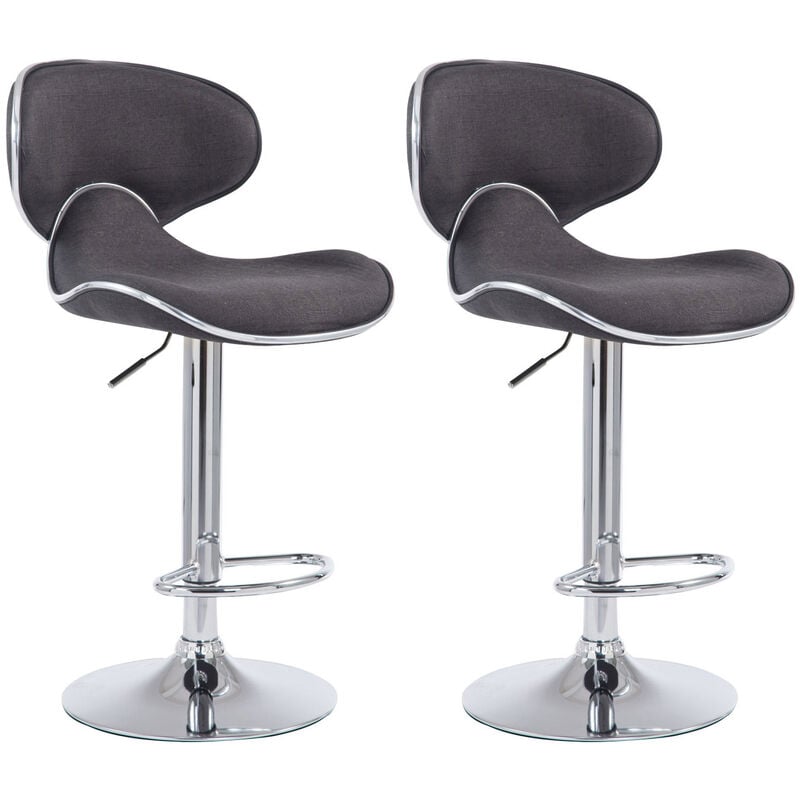 foto del prodotto clp - set 2 sgabelli cucina las vegas v2 in tessuto grigio scuro cromo