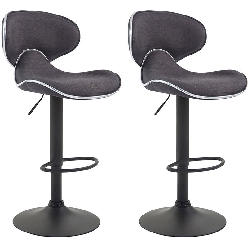 foto del prodotto clp - set 2 sgabelli cucina las vegas v2 in tessuto grigio scuro nero