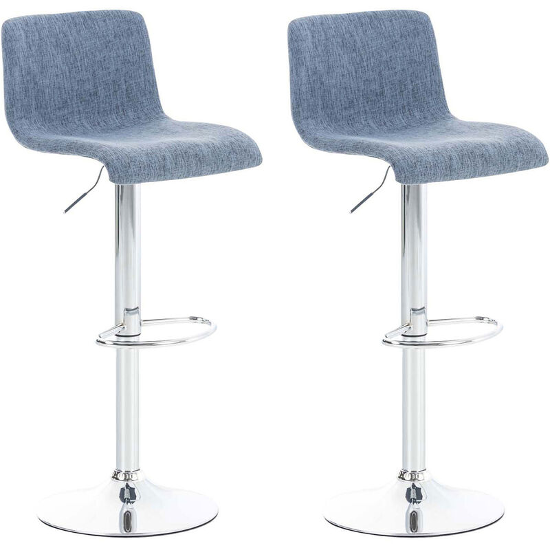 foto del prodotto clp set 2 sgabelli hover in tessuto blu cromo