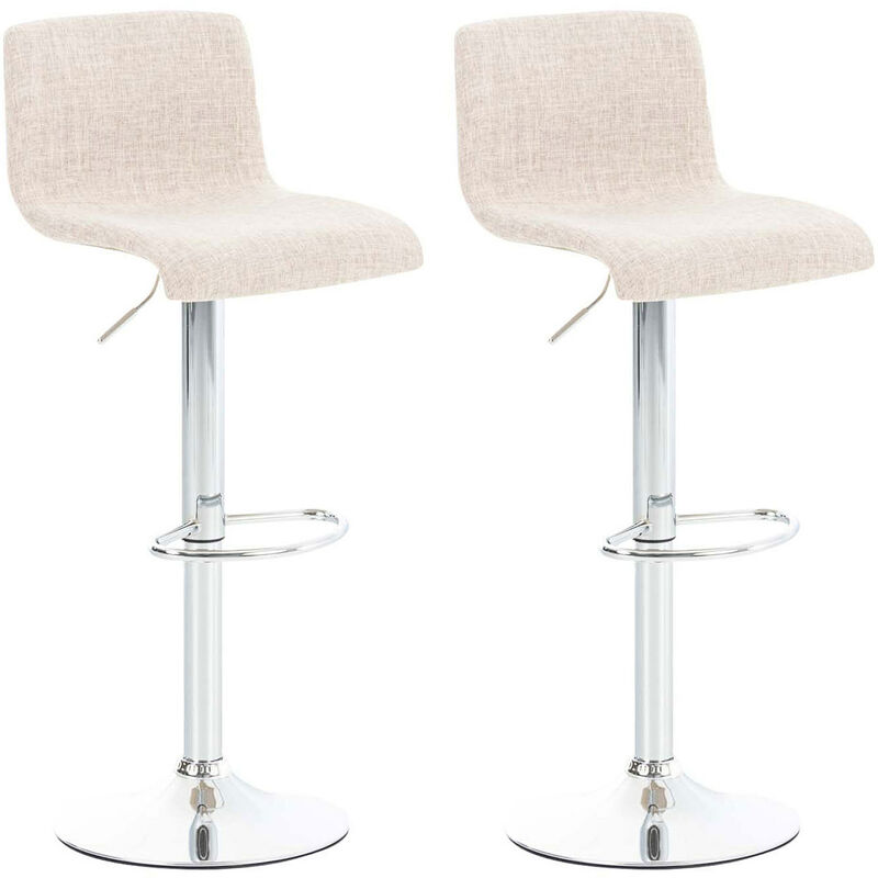 foto del prodotto clp set 2 sgabelli hover in tessuto crema cromo