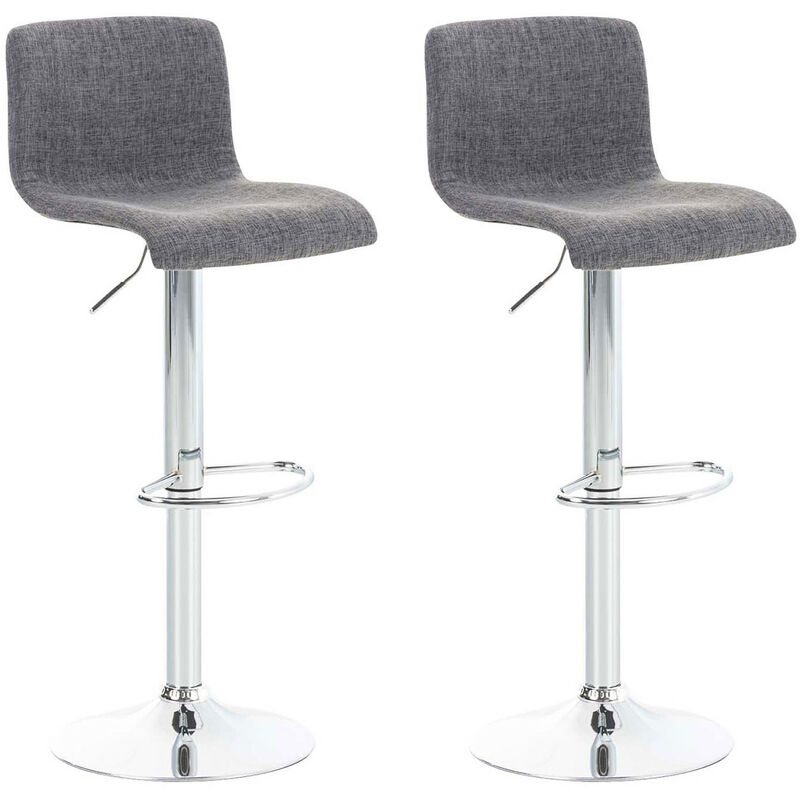 foto del prodotto clp set 2 sgabelli hover in tessuto grigio chiaro cromo